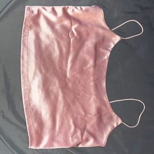 metallic pink crop top